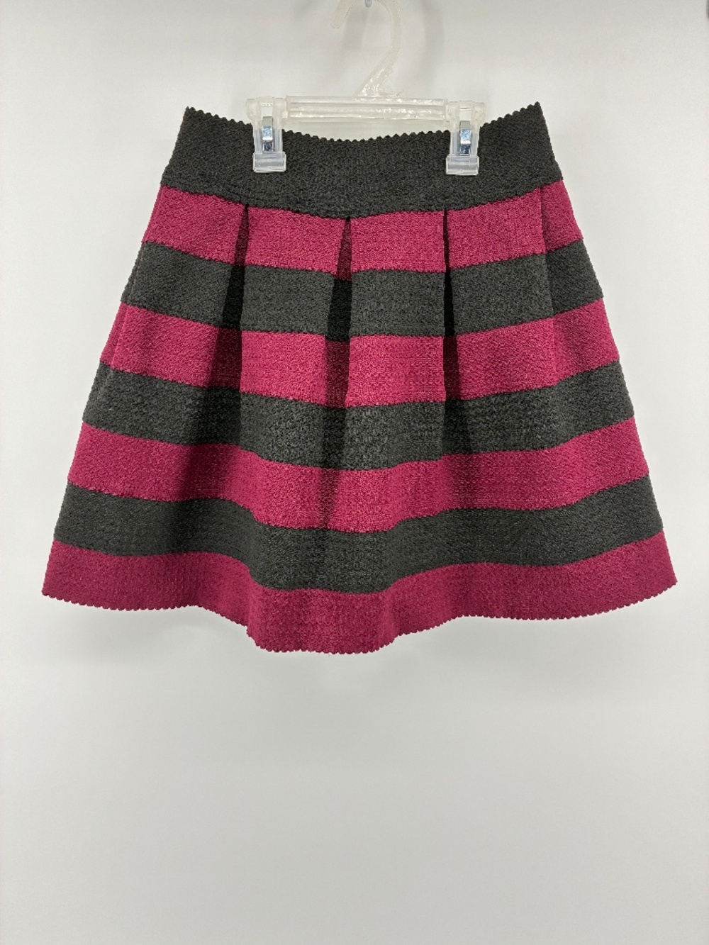 Have Pink and Black Striped Skater Skirt